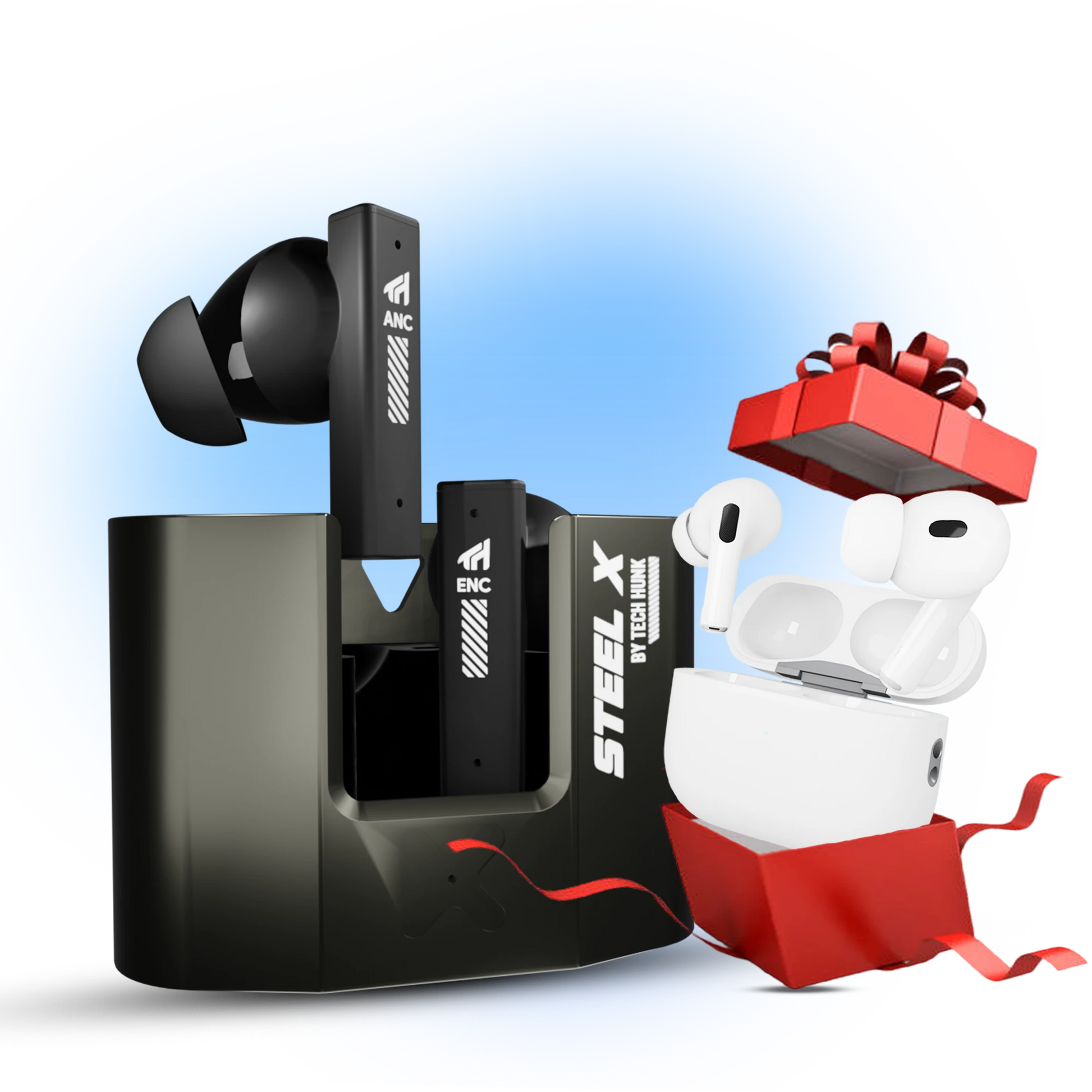 TH Steel X Earbuds + Free Gift (Pods Pro 2 Buzzer Edition)